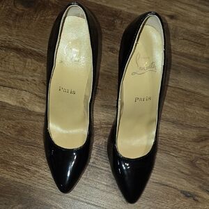 Christian Louboutin Black Patent Pointed Pumps